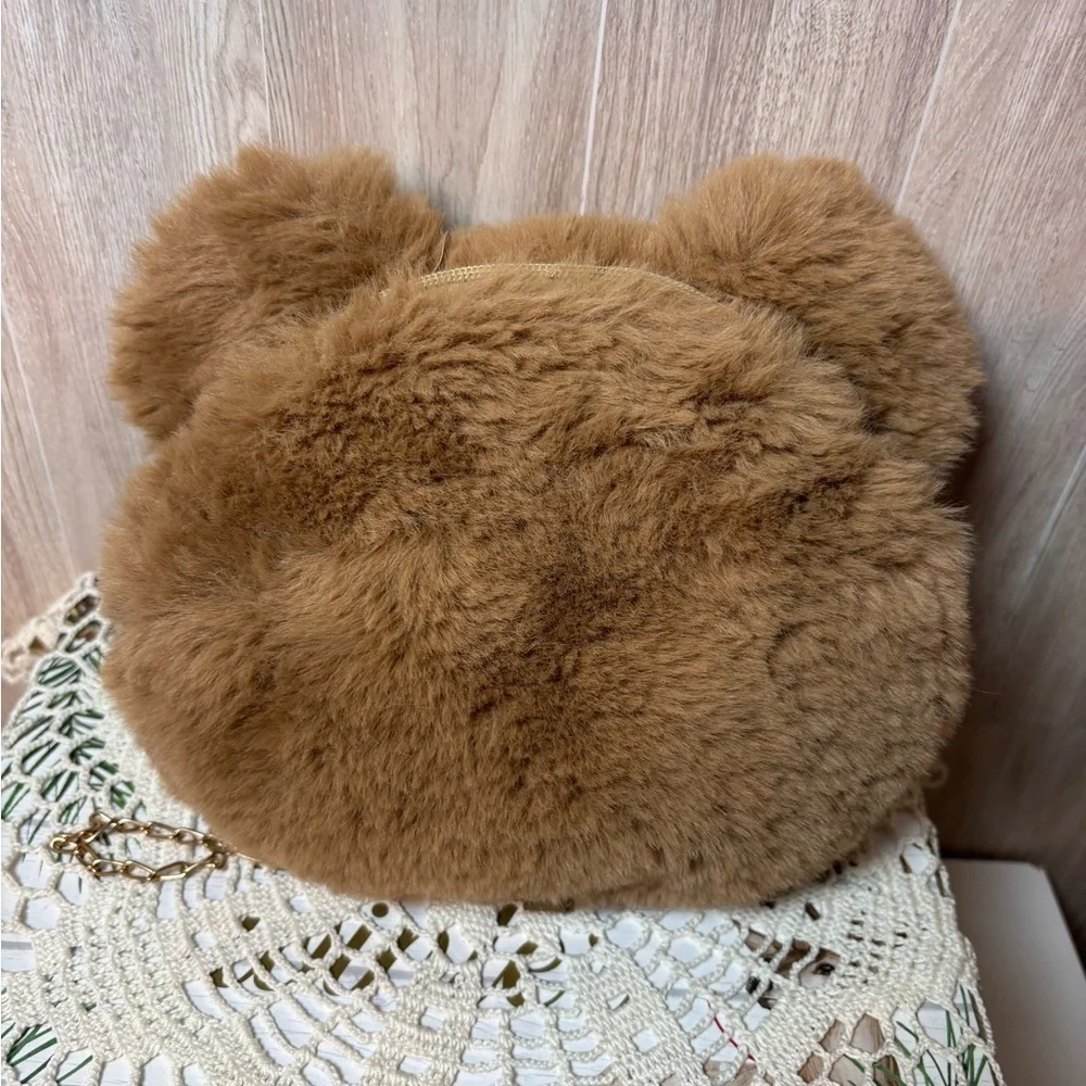 Brown Teddy Bear Crossbody Tote Bag